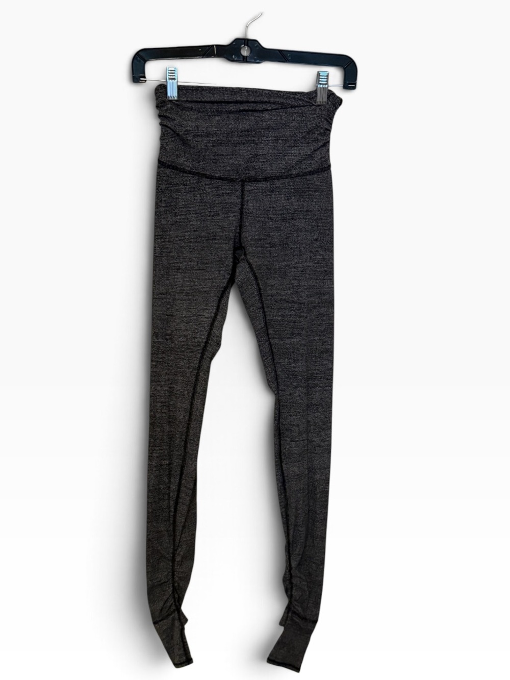 Lululemon Wunder Under Stirrup Leggings Heathered Black Gray Size 4